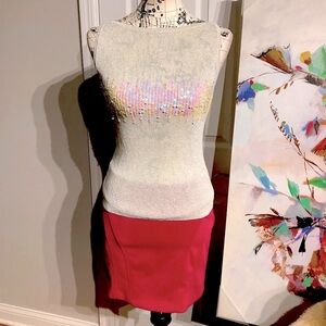 Vintage Passport Knit Metallic Sequins iridescence holographic ribbed blouse S